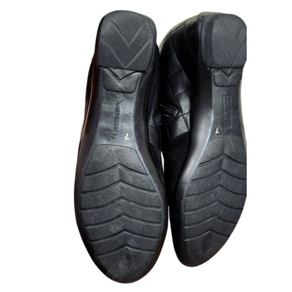 Aquatalia Womens Quilted Boot Size 7 Waterproof Black Leather Wedge Bootie - Picture 9 of 12